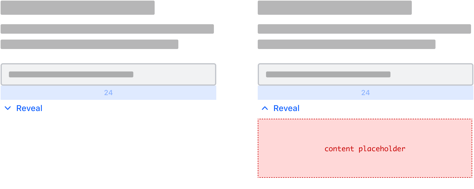 Reveal example underneath a section